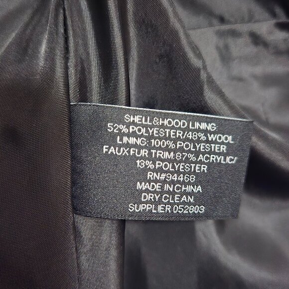 Liz Claiborne Women's Boucle Hooded Midweight Swing Coat Size XL Burgundy Wine - Picture 3 of 7